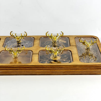 WARMER WOODEN SET/ 6 COMPARMENTS