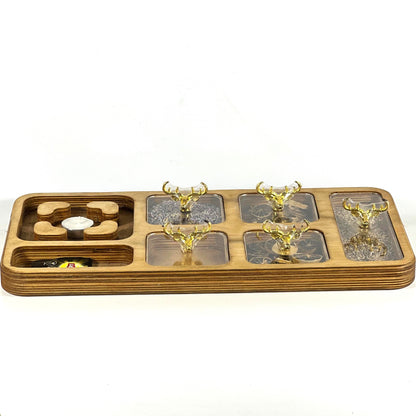 WARMER WOODEN SET/ 6 COMPARMENTS