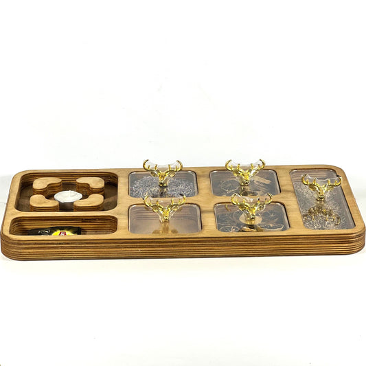 WARMER WOODEN SET/ 6 COMPARMENTS