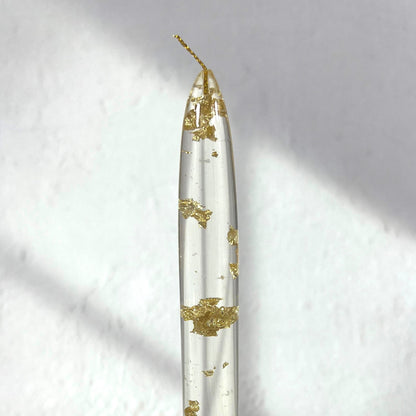 RESIN GOLD CANDLE 20 CM SET OF 2