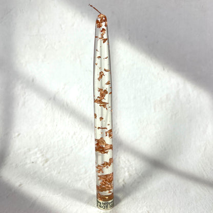RESIN ROSE GOLD CANDLE 20 CM SET OF 2