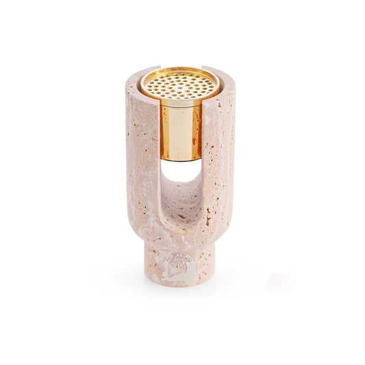OFRA BEIGE TRAVERTINE MARBLE INCENSE BURNER HOLDER MINI