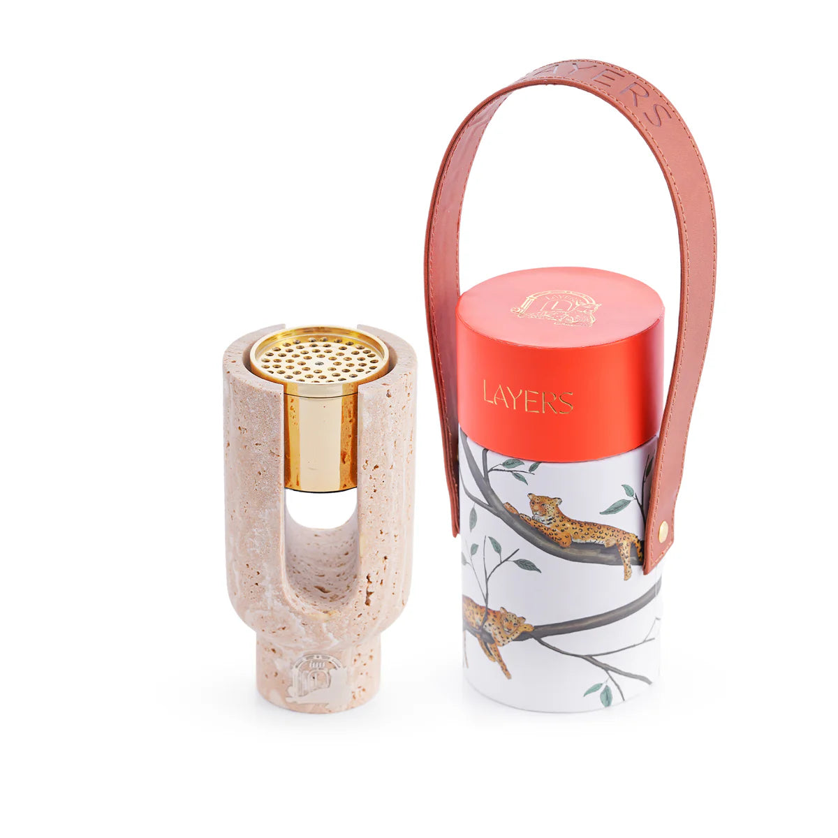 OFRA BEIGE TRAVERTINE MARBLE INCENSE BURNER HOLDER MINI