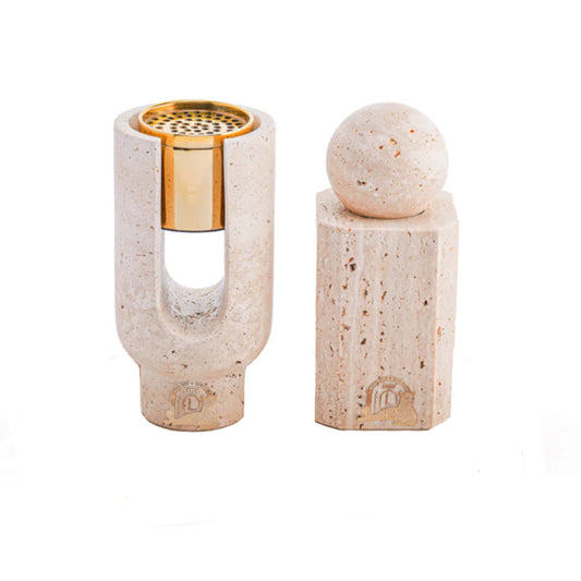 OFRA BEIGE TRAVERTINE MINI HOLDER AND OUD STORAGE