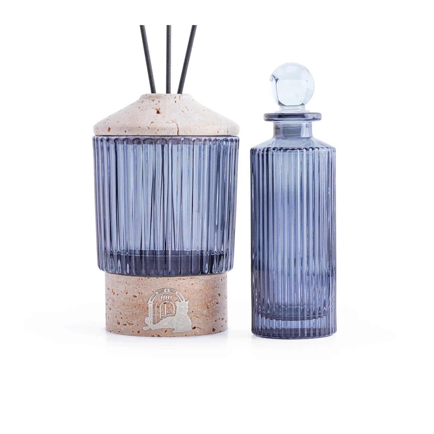 GLASSY (BEIGE TRAVERTINE MARBLE) DIFFUSER WITH BOTTLE