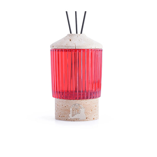 GLASSY (ROSSO LEVANTO MARBLE) DIFFUSER WITH BOTTLE