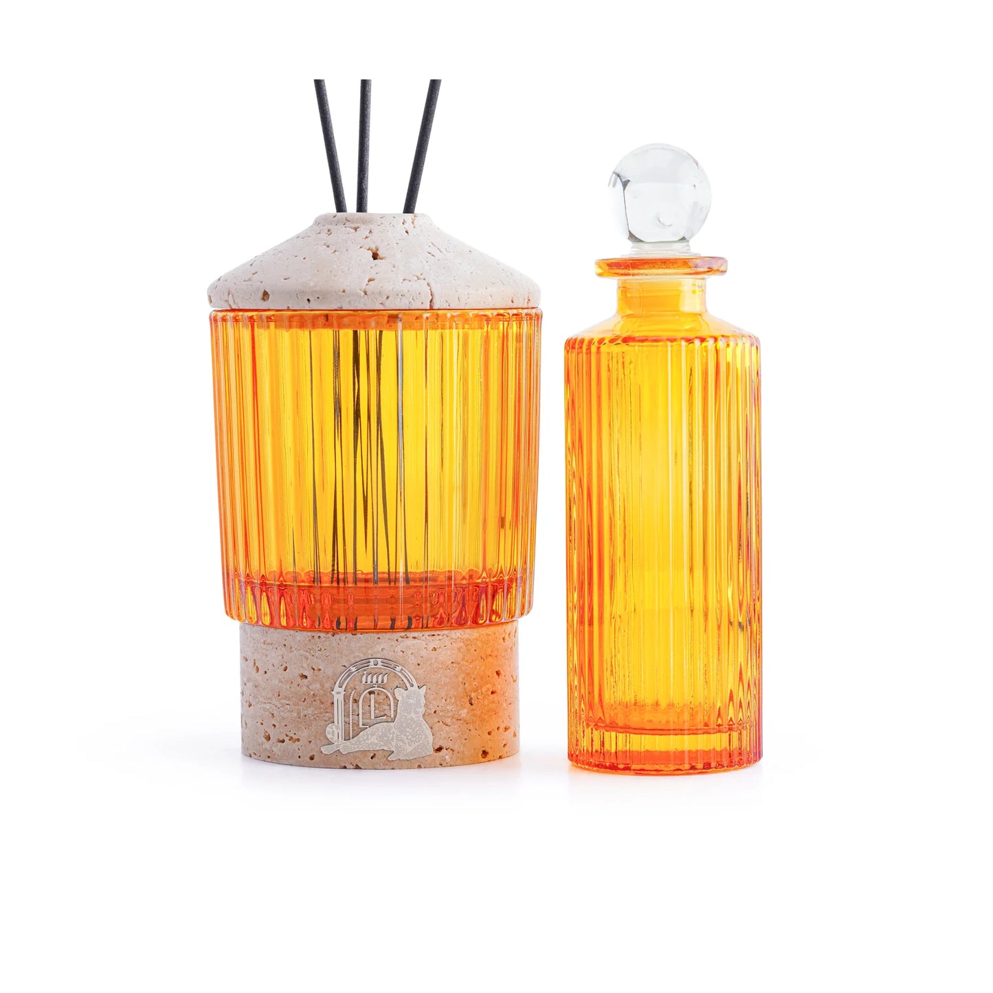 GLASSY (EMPERADOR BROWN MARBLE) DIFFUSER WITH BOTTLE