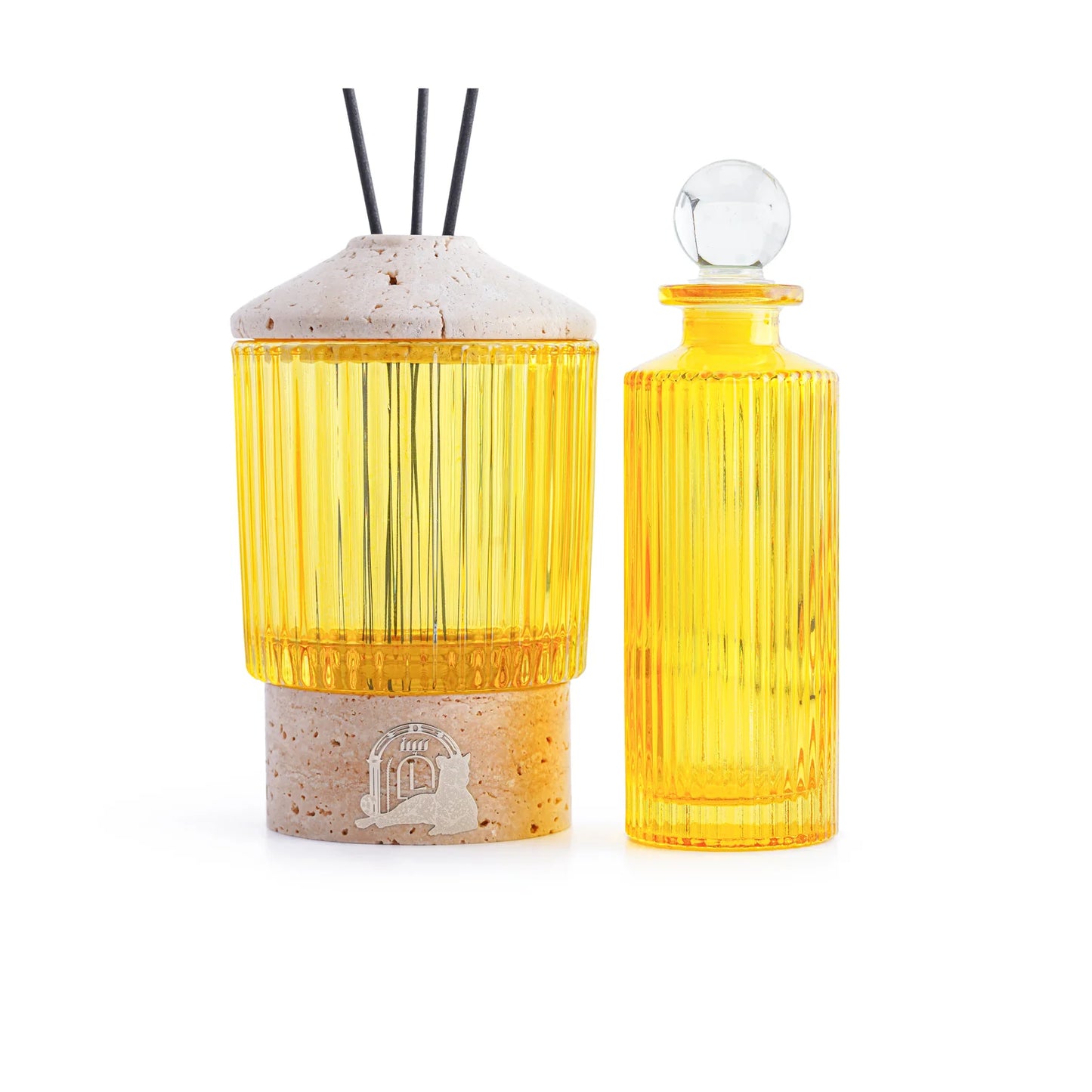 GLASSY (WHITE VOLAKAS MARBLE)DIFFUSER WITH BOTTLE