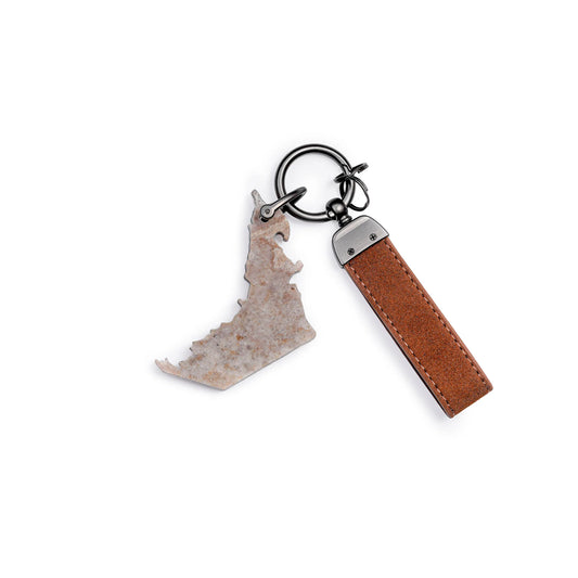 UAE LOVE (GREY TRAVERTINE) KEYCHAIN