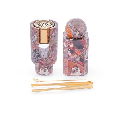 OFRA RED TERRAZZO INCENSE BURNER AND OUD STORAGE MINI