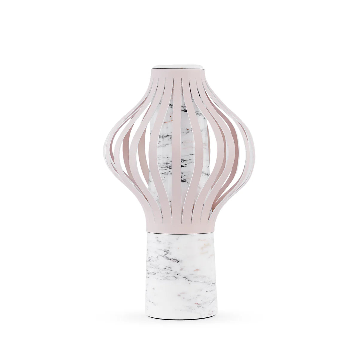 LEATHER MARBLE VASE BEIGE