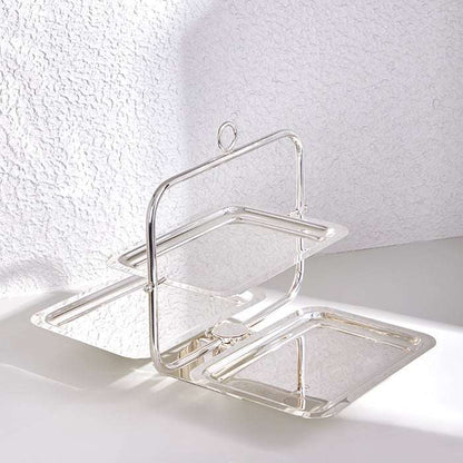  SQUARE SERVING BUTTERFLY silver tray with a butterfly-inspired design, perfect for elegant serving.