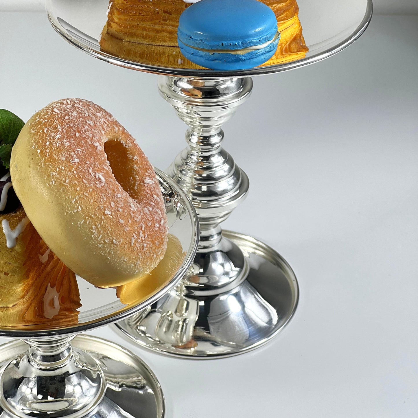 PASTRY STAND SET/3 SILVER