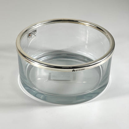 SMOOTH  GLASS BOWL SILVER 16CM