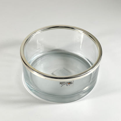 SMOOTH  GLASS BOWL SILVER 16CM