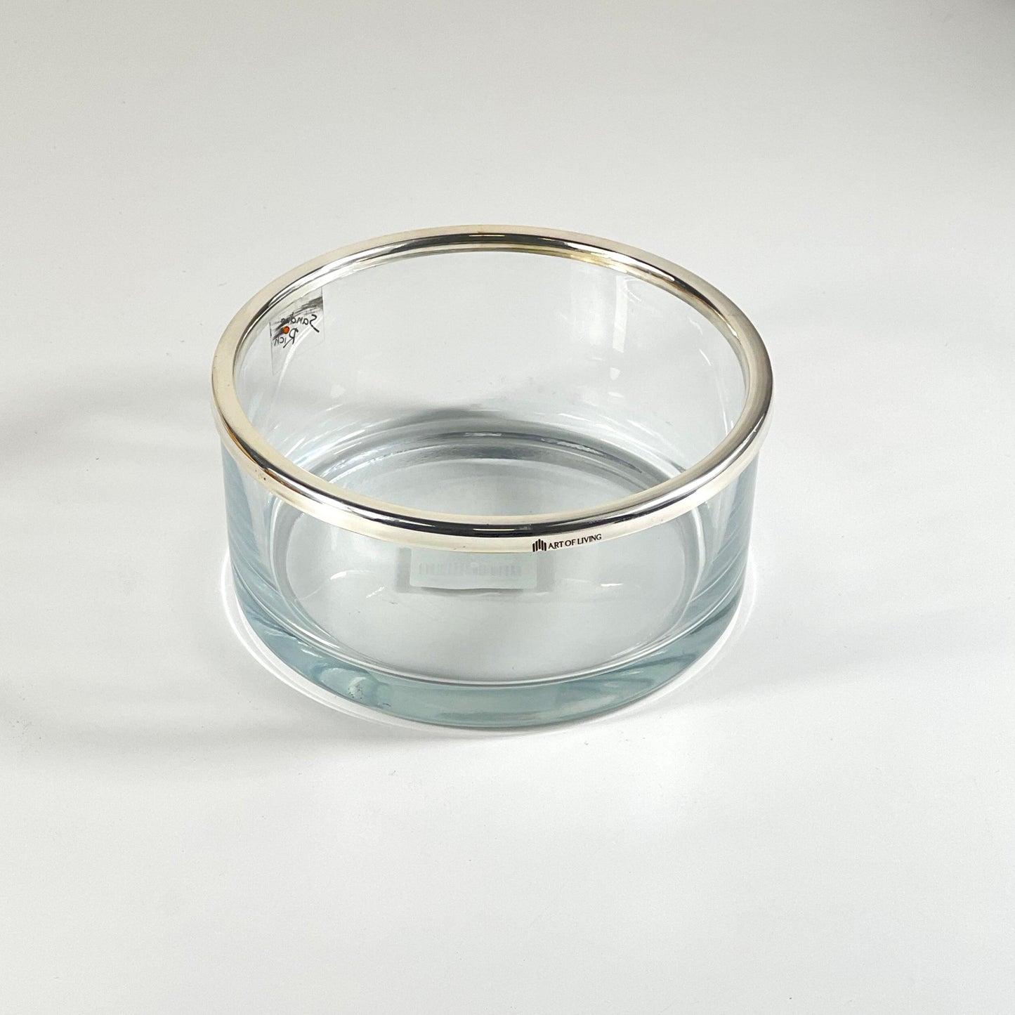 SMOOTH  GLASS BOWL SILVER 19CM