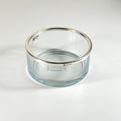 SMOOTH  GLASS BOWL SILVER 19CM