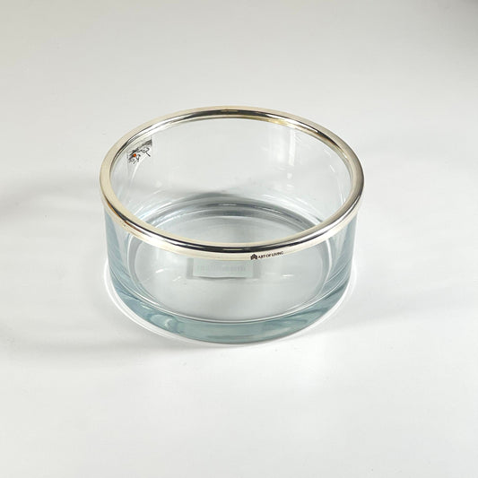 SMOOTH  GLASS BOWL SILVER 19CM