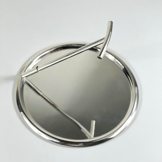 ROUND SERVING TRAY SILVER