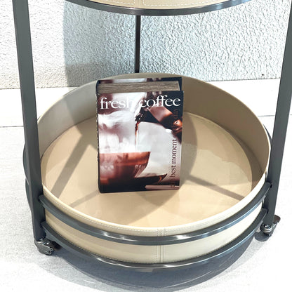 BEIGE LEATHER TROLLEY
