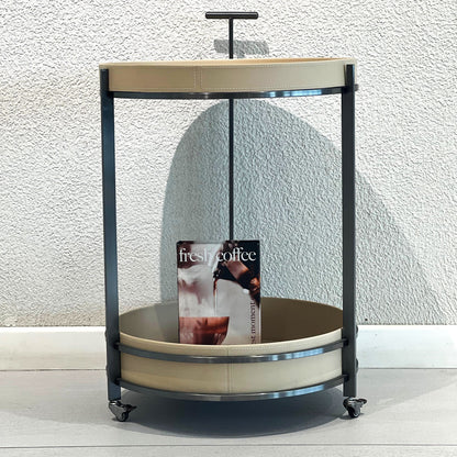 BEIGE LEATHER TROLLEY